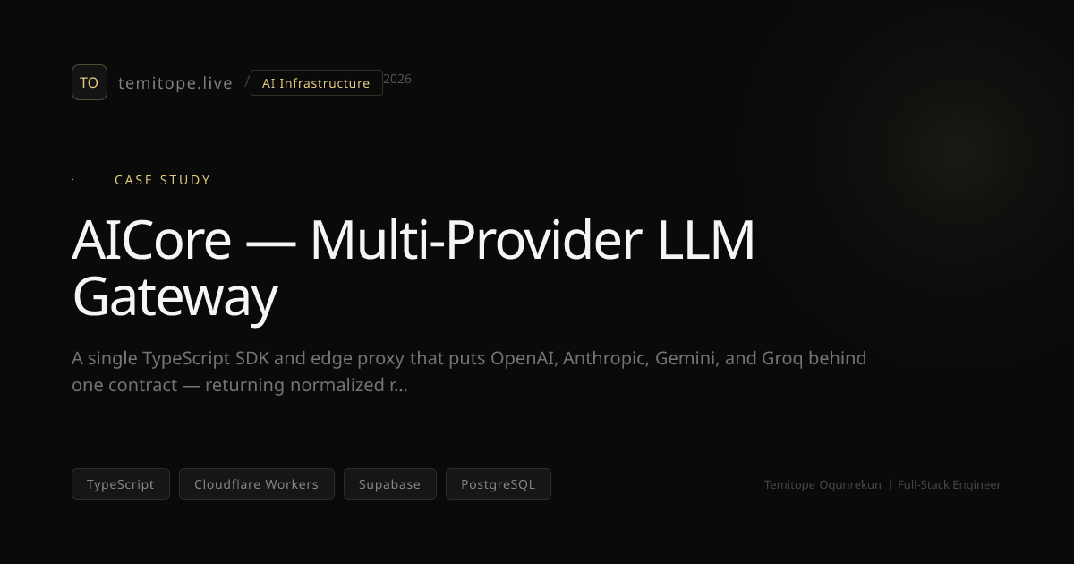AICore — Multi-Provider LLM Gateway